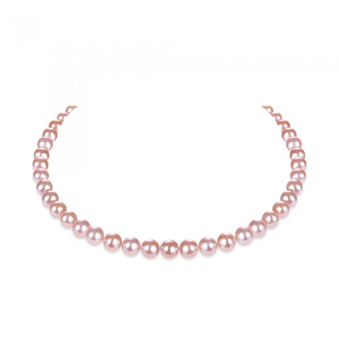 9.0-10.0mm Peach Freshwater Pearl Necklace - AAA Quality