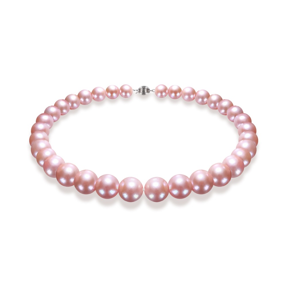 12.0-15.0mm Peach Freshwater Pearl Necklace - AAAA Quality