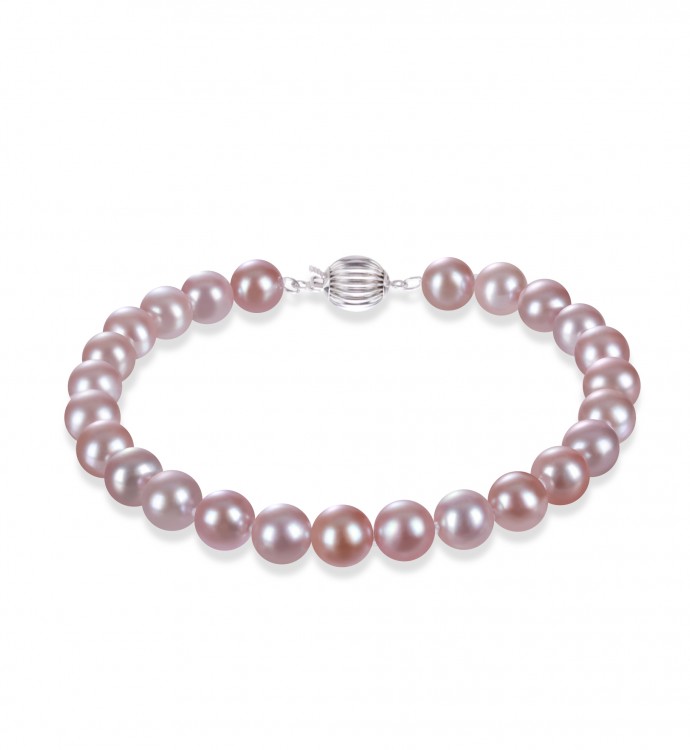 6.0-6.5mm Lavender Freshwater Pearl Bracelet - AAAA Quality