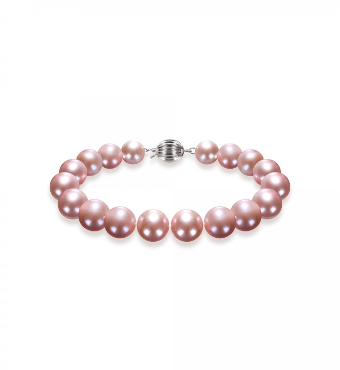 9.0-10.0mm Lavender Freshwater Pearl Bracelet - AAA Quality