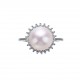 9.0-10.0mm White Freshwater Pearl Halo Ring - AAAAA Quality