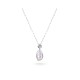 White Freshwater Baroque Pearl Orchid Pendant in Sterling Silver
