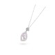 White Freshwater Baroque Pearl Orchid Pendant in Sterling Silver